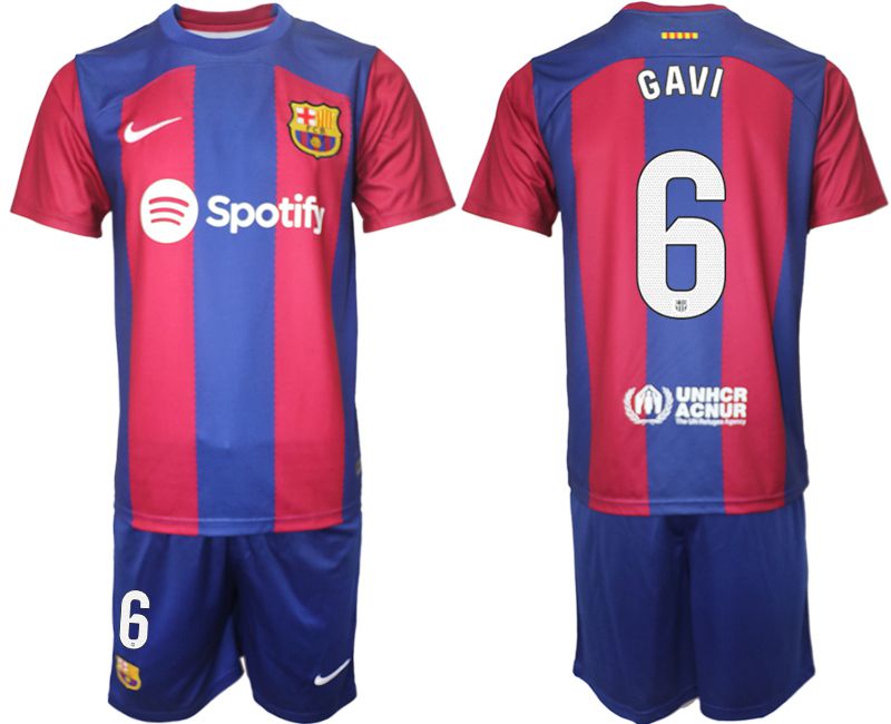 Men 2023-2024 Club Barcelona home red #6 Soccer Jersey